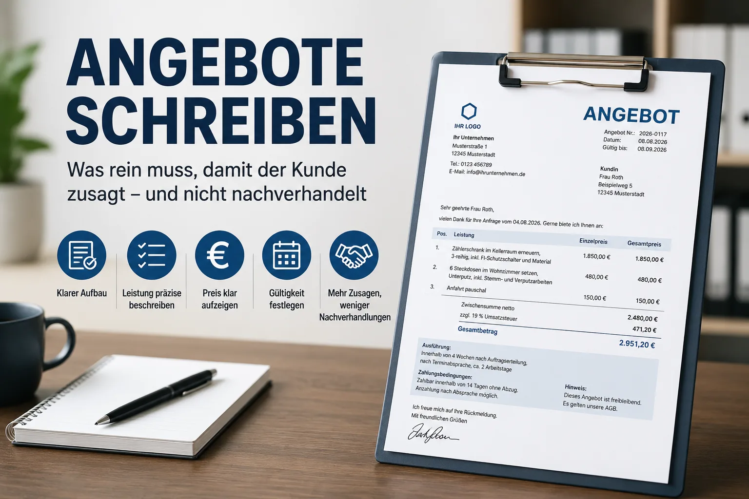 Angebote schreiben: Was rein muss, damit der Kunde zusagt – und nicht nachverhandelt