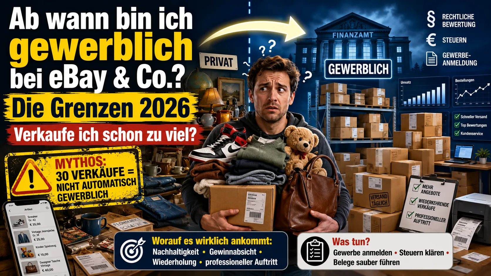 ¿Cuándo soy comercial en eBay y cía.? Los límites en 2026 – y qué hacer