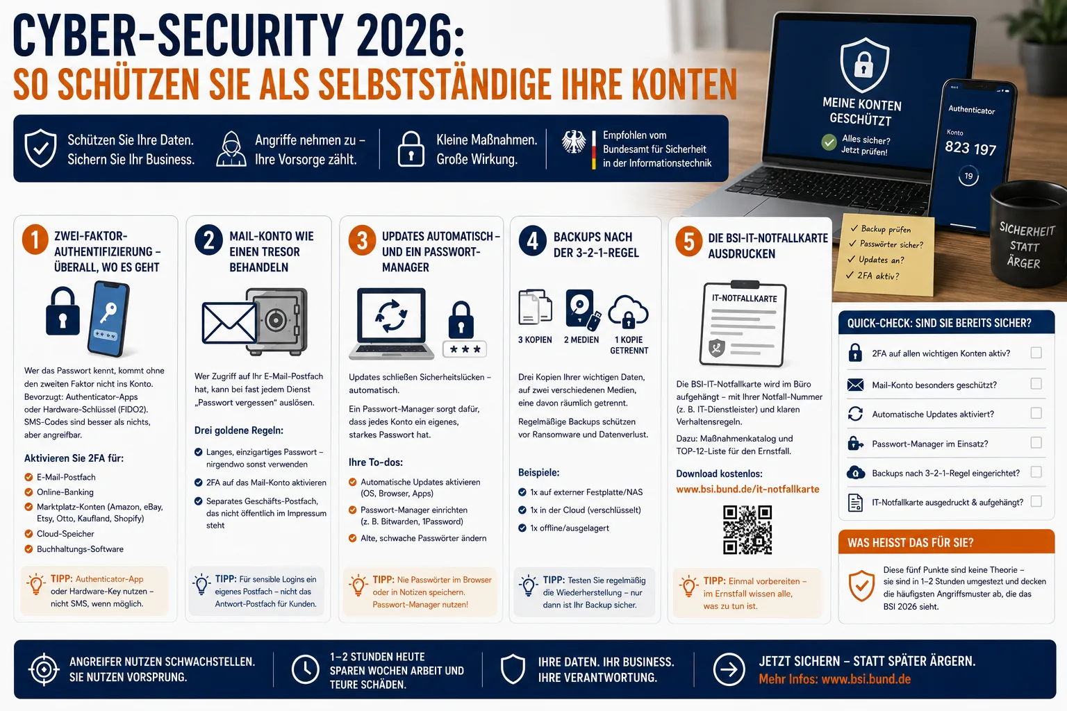 Ciberseguridad 2026: cómo proteger tus cuentas como autónomo
