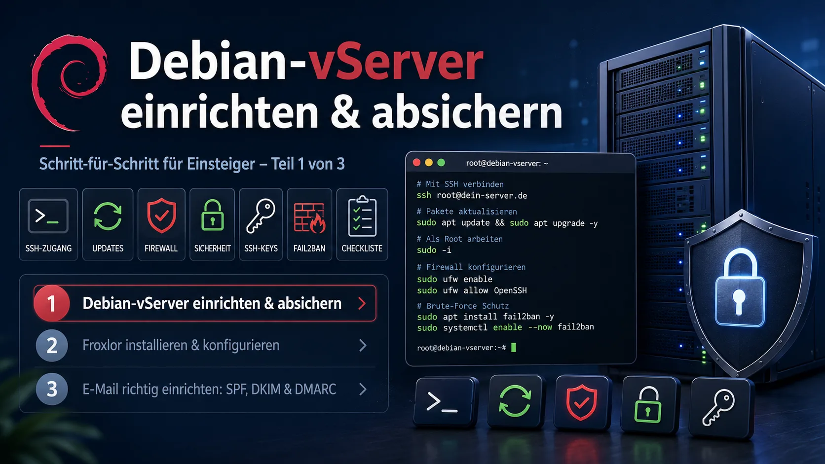 Debian vServer einrichten & absichern