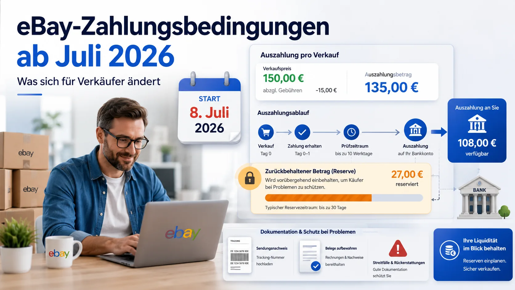 Condiciones de pago de eBay desde julio de 2026: qué cambia