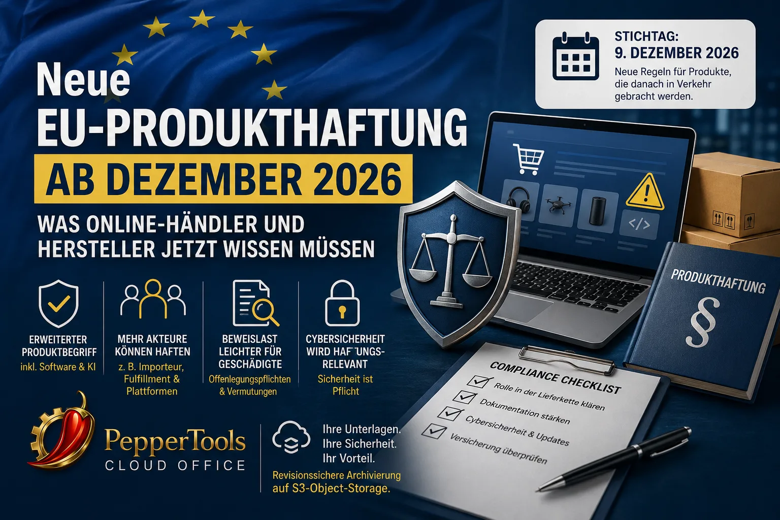 La nueva responsabilidad por productos de la UE desde diciembre de 2026: qué deben saber comercios online y fabricantes