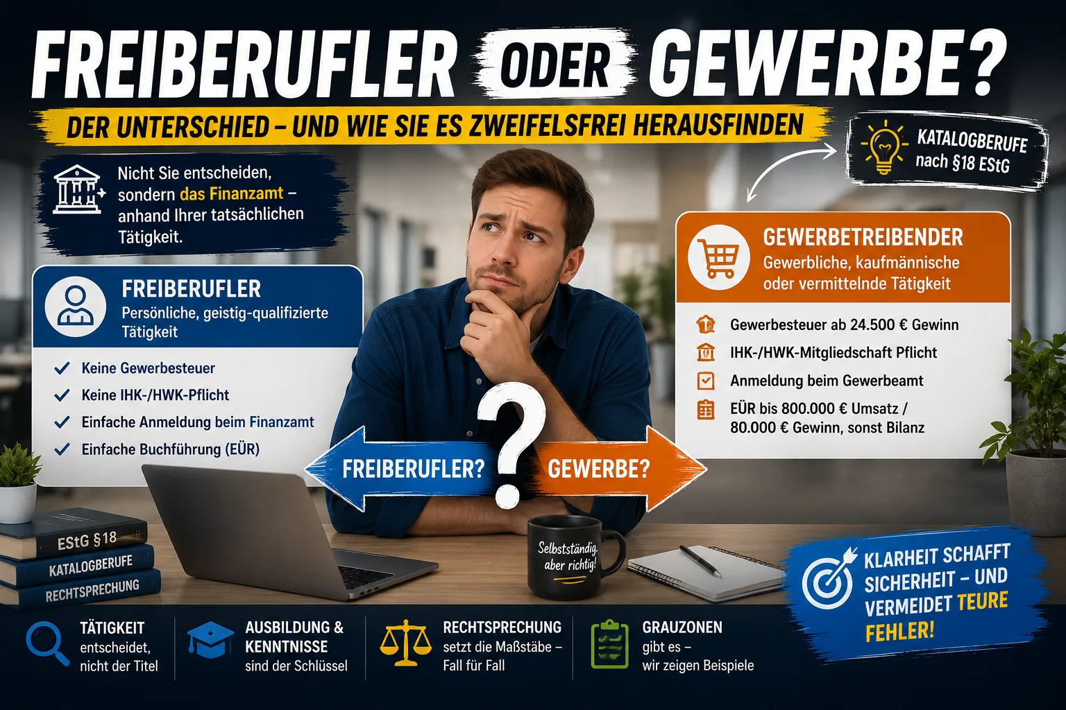 Freiberufler или Gewerbe в Германии? Разница – и как точно это выяснить
