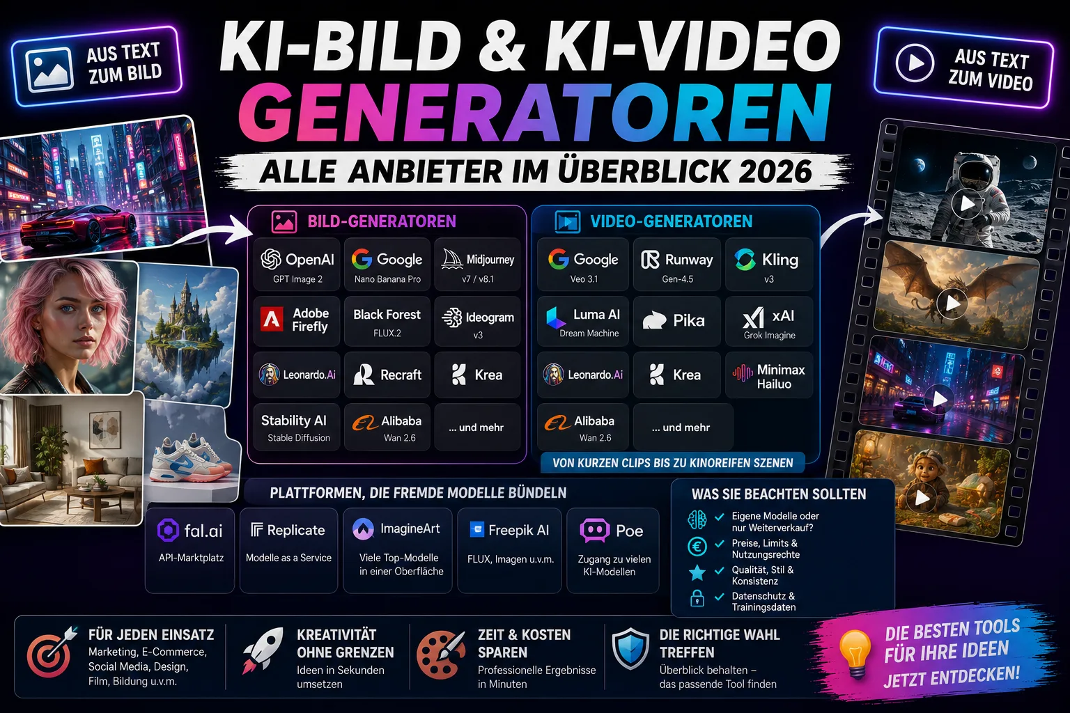 Generatore di immagini IA e generatore di video IA: tutti gli operatori in sintesi