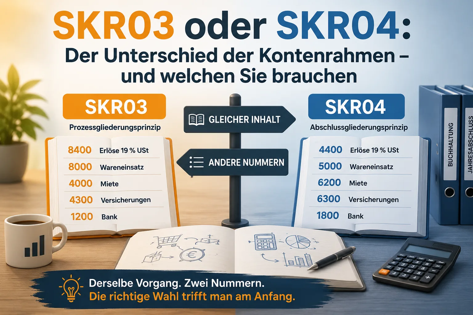 SKR03 of SKR04: het verschil tussen de rekeningschema's – en welke u nodig hebt