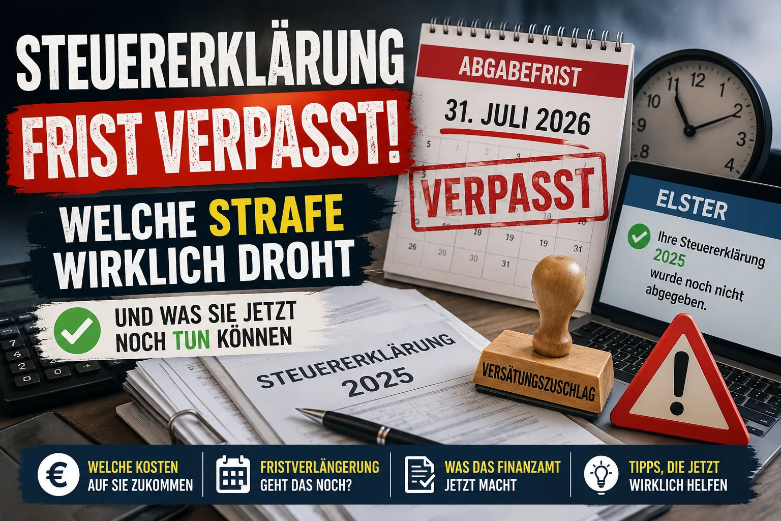 Steuererklärung-Frist verpasst: Welche Strafe wirklich droht – und was Sie jetzt noch tun können