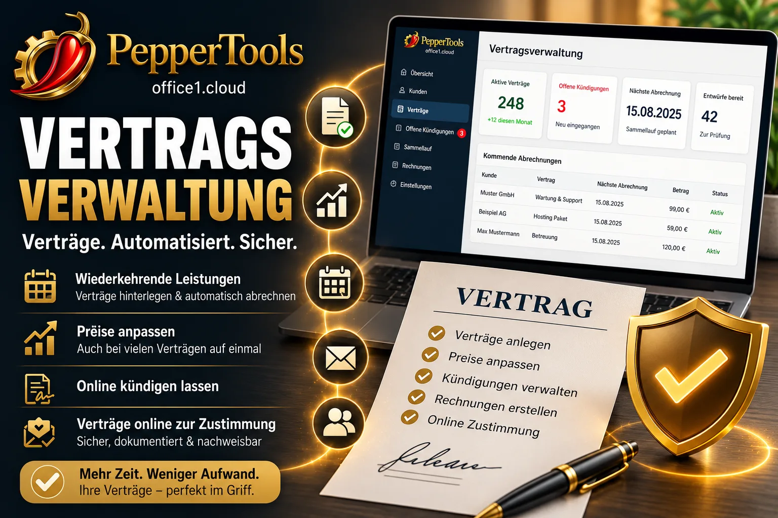 Contractbeheer: contracten online laten ondertekenen en periodiek factureren